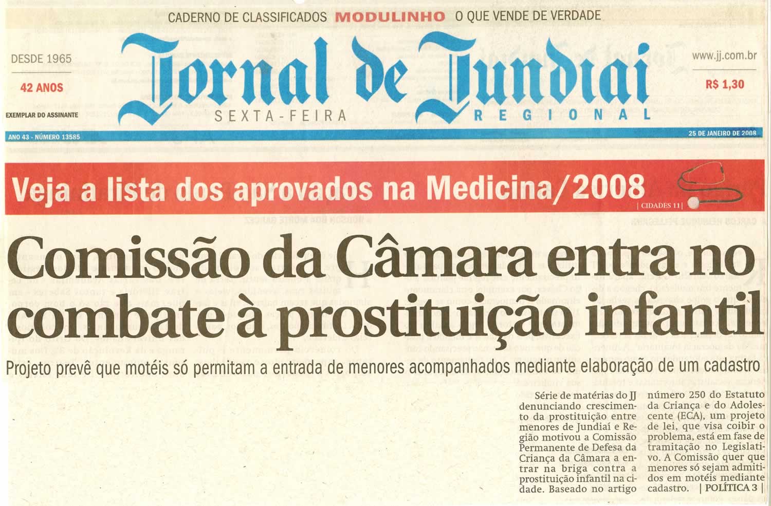Jornal de Jundiaí - 25/01/2008
