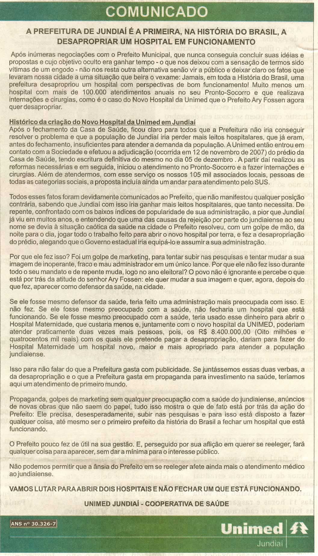 Jornal de Jundiaí - 17/01/2008