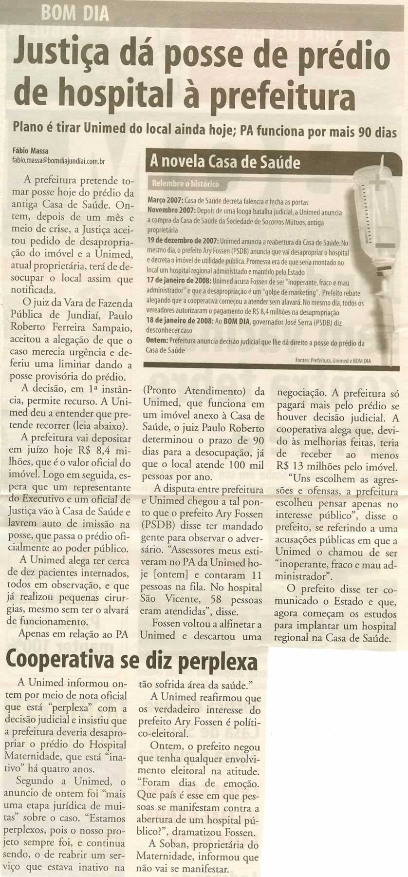 Bom Dia Jundiaí - 23/01/2008