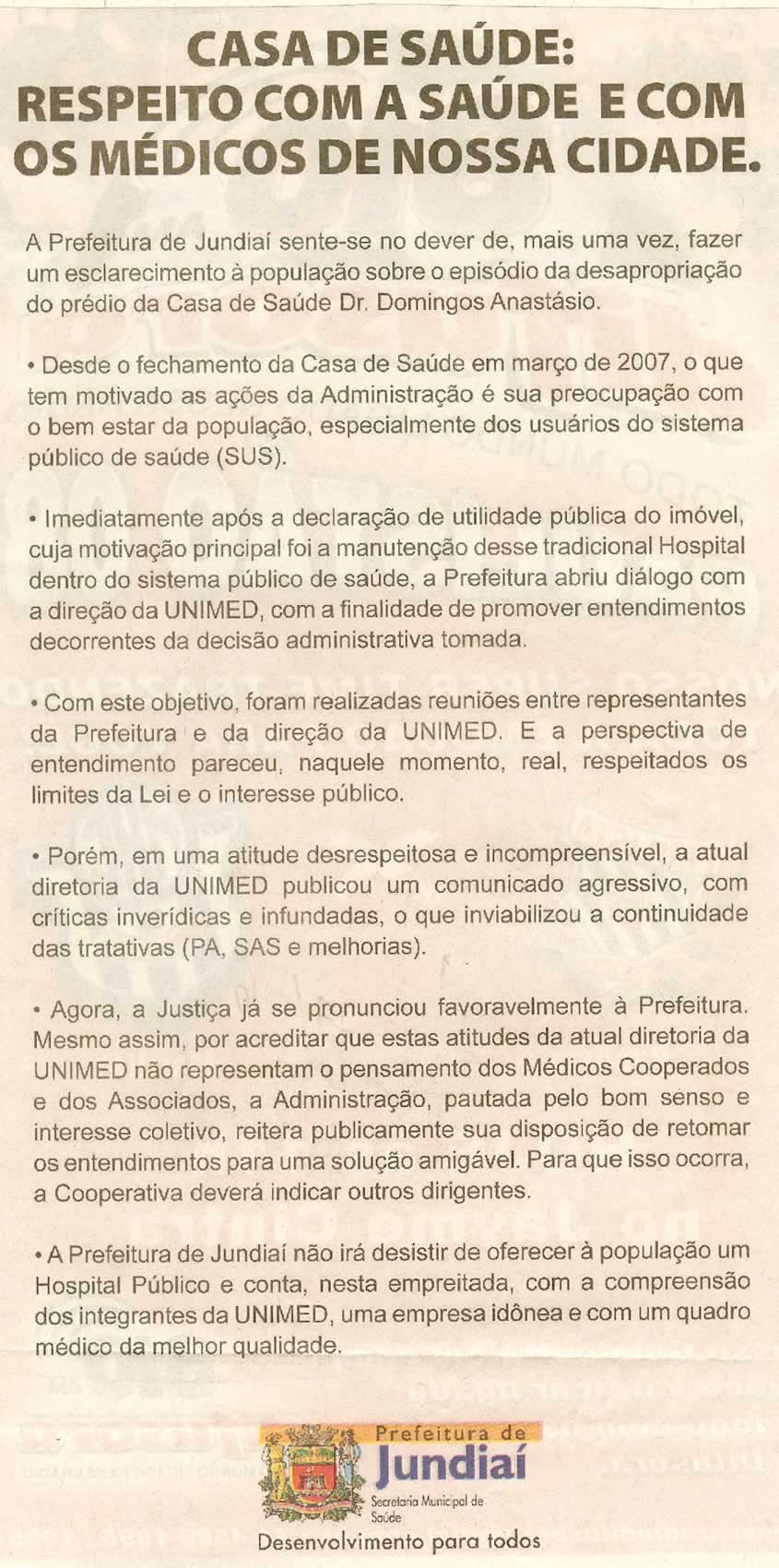 Jornal de Jundiaí - 27/01/2008