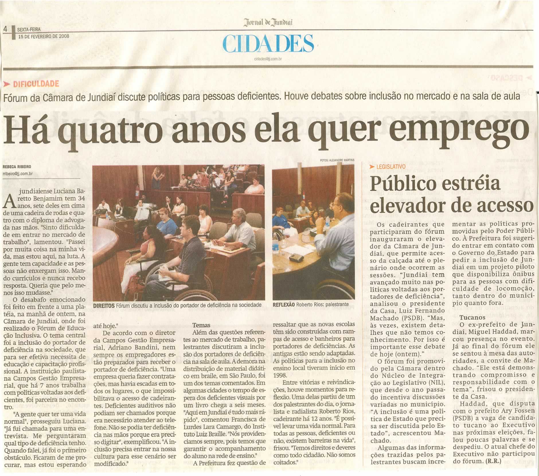 Jornal de Jundiaí - 15/02/2008