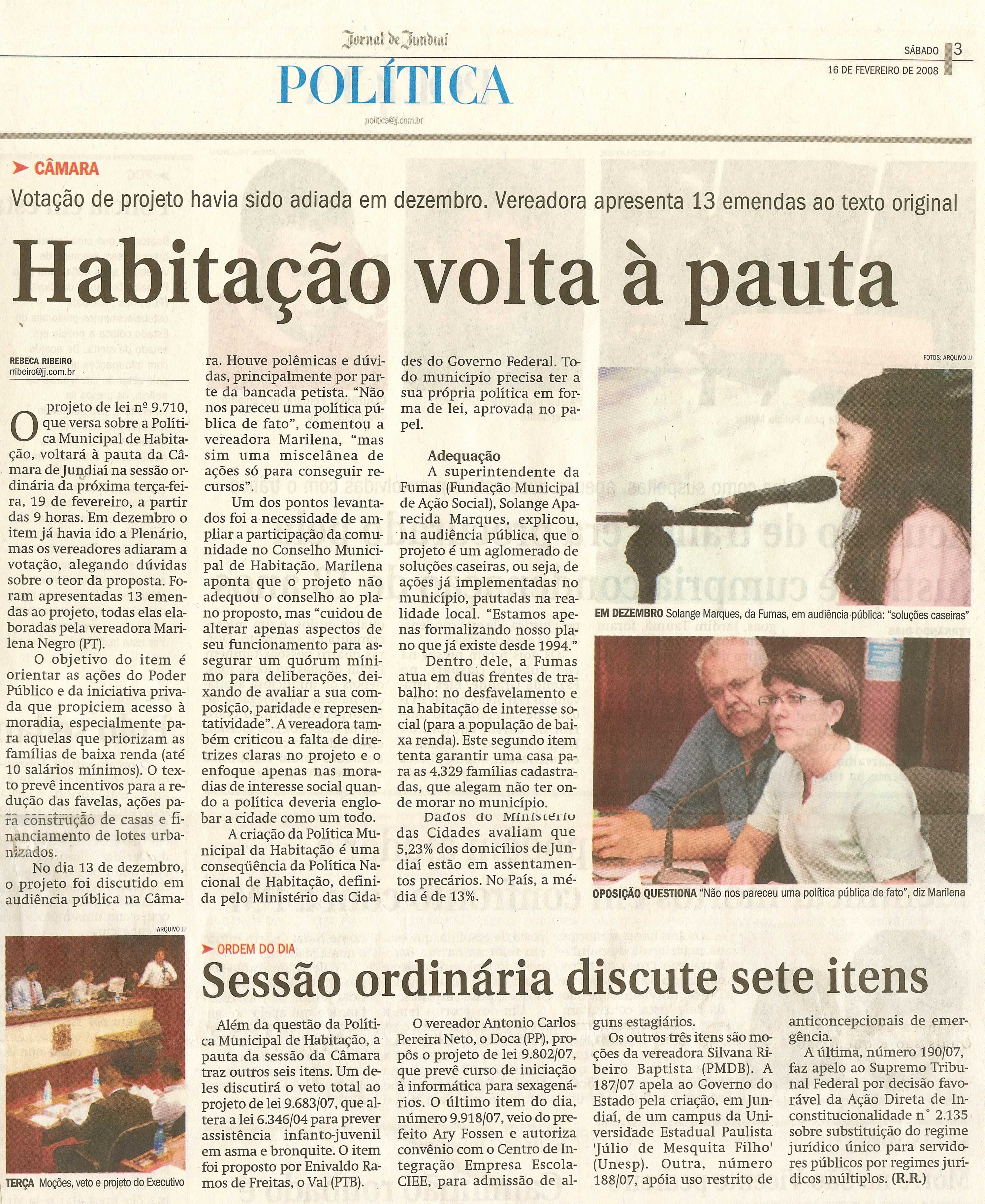 Jornal de Jundiaí - 16/02/2008