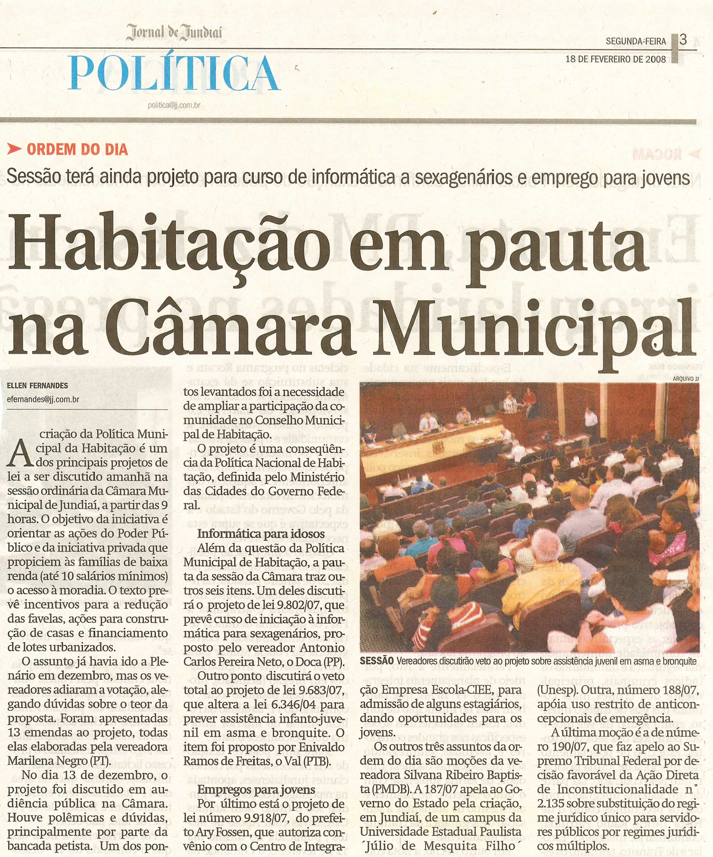 Jornal de Jundiaí - 18/02/2008