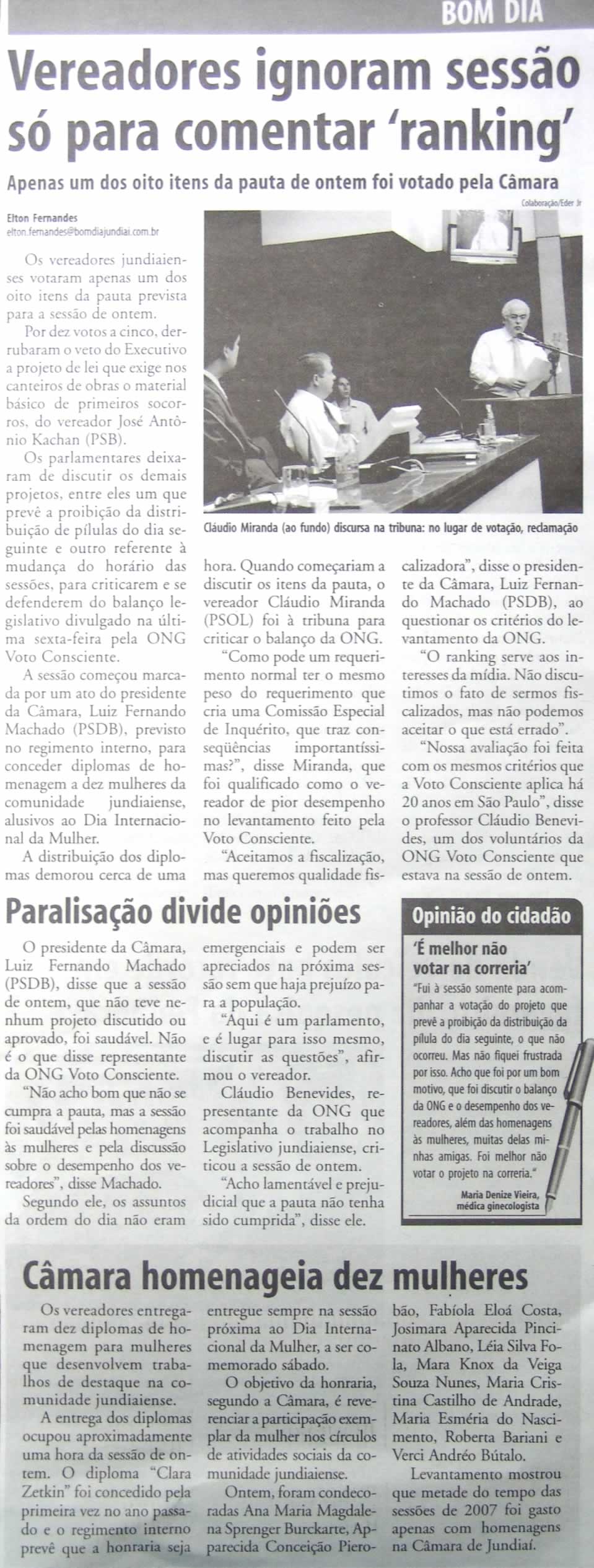 Bom Dia Jundiaí - 05/03/2008