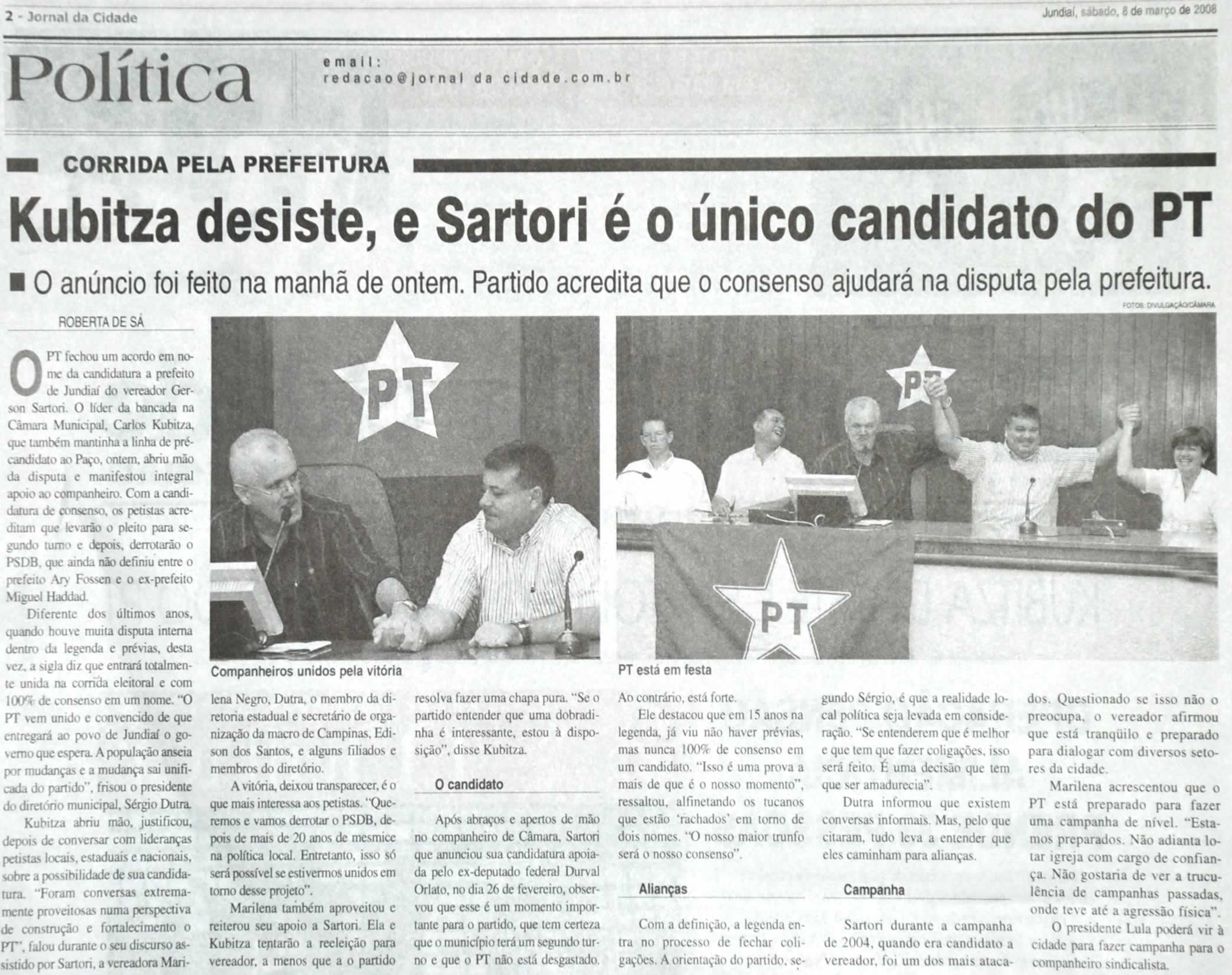 Jornal da Cidade - 08/03/2008