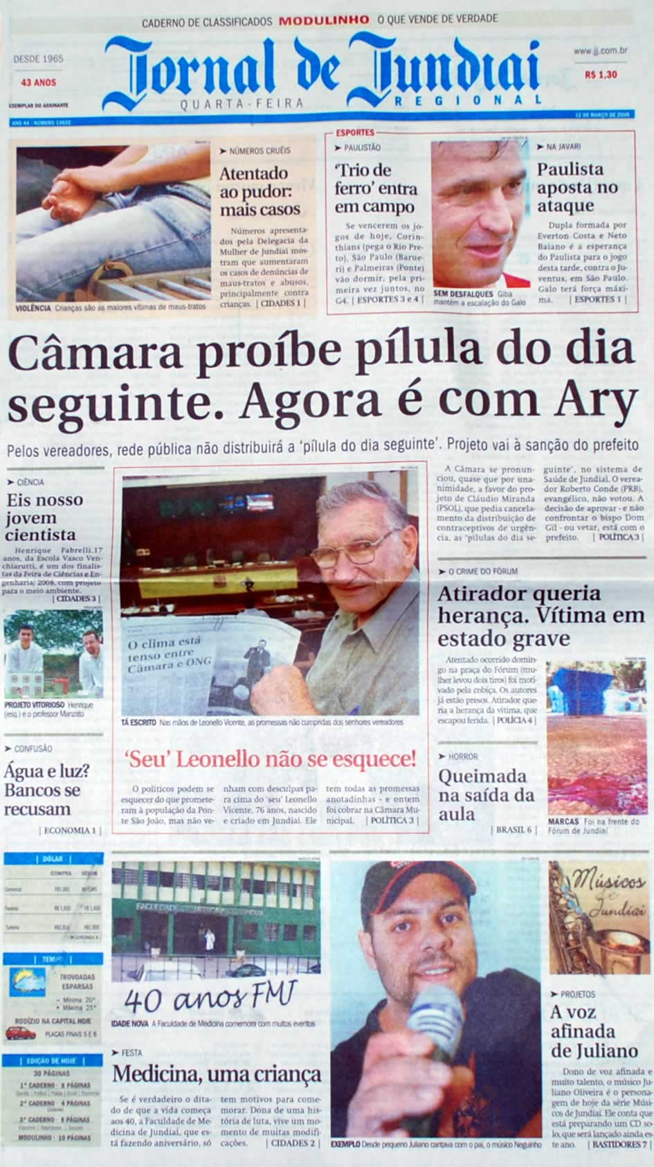 Jornal de Jundiaí - 12/03/2008