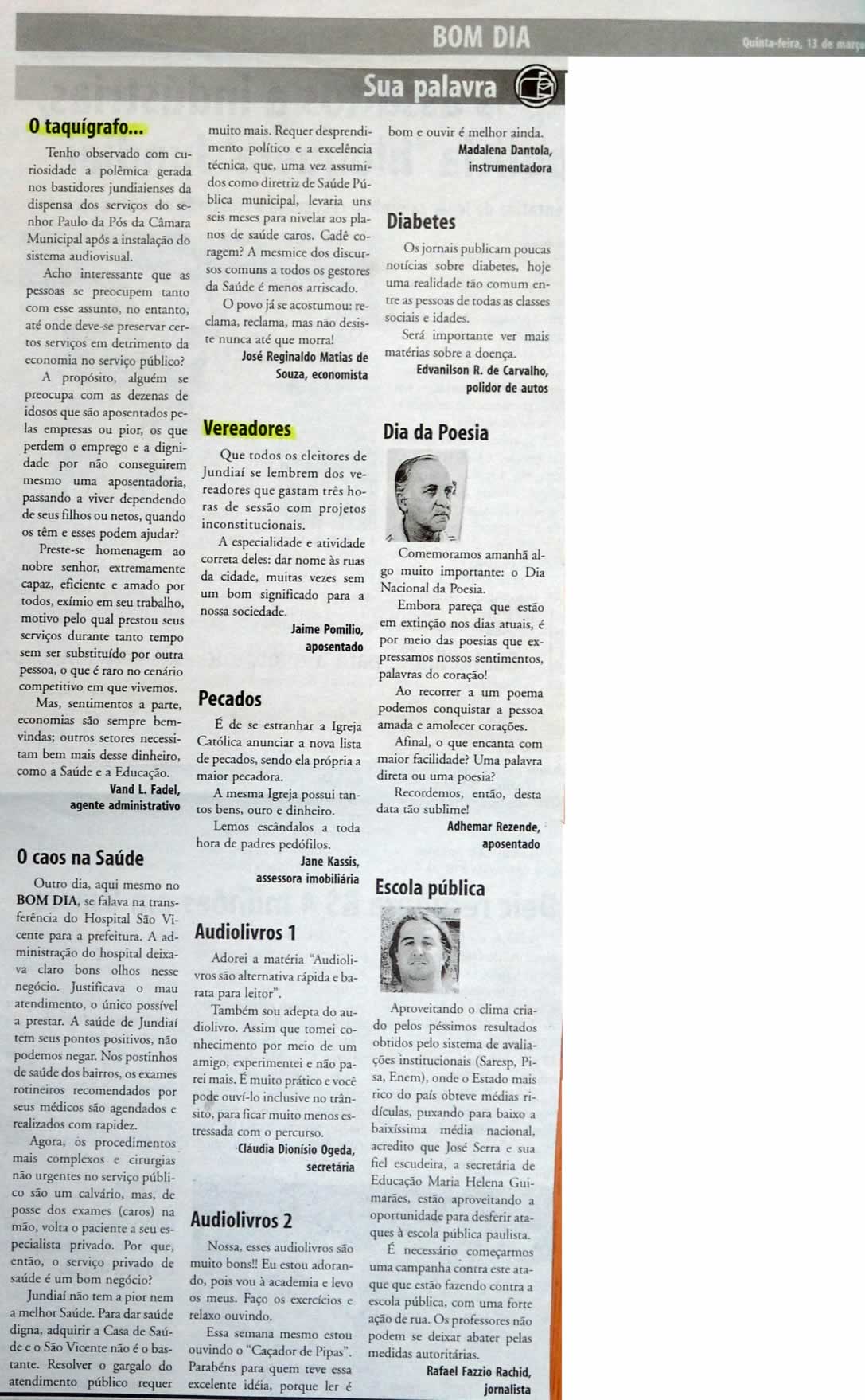 Bom Dia Jundiaí - 13/03/2008