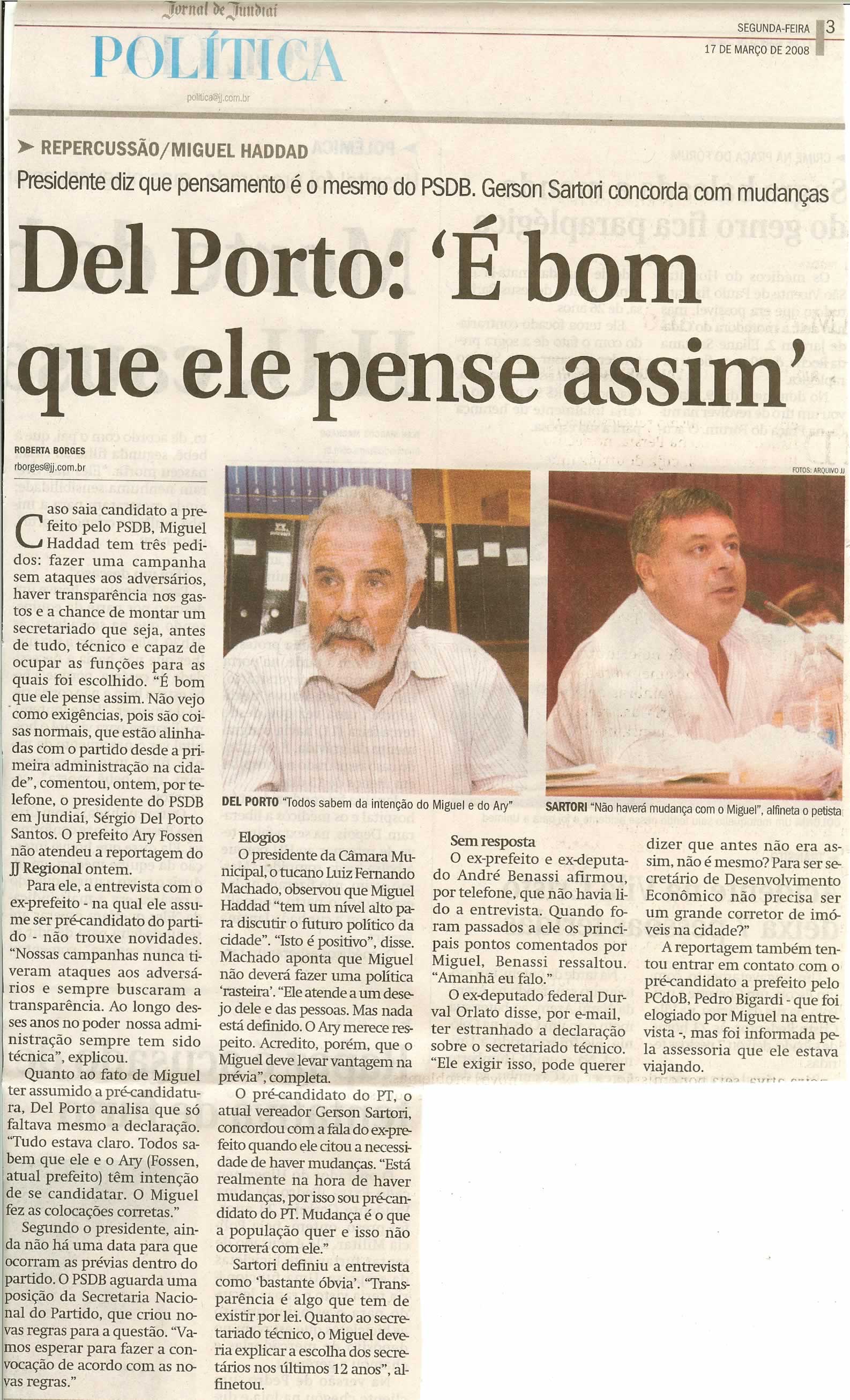 Jornal de Jundiaí - 15/03/2008