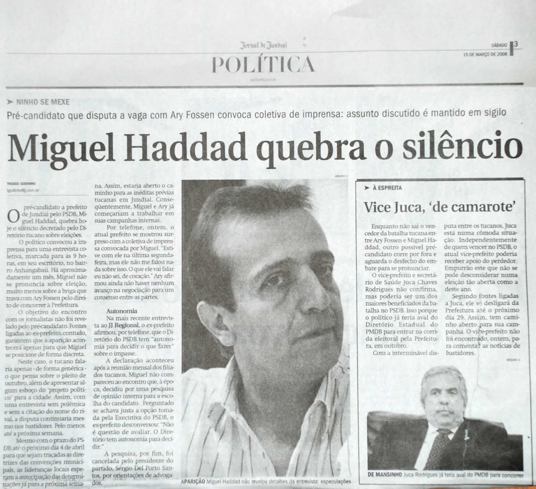 Jornal de Jundiaí - 15/03/2008