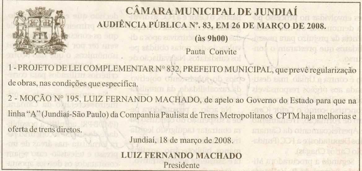 Jornal de Jundiaí - 22/03/2008