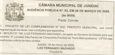 Bom Dia Jundiaí - 22/03/2008