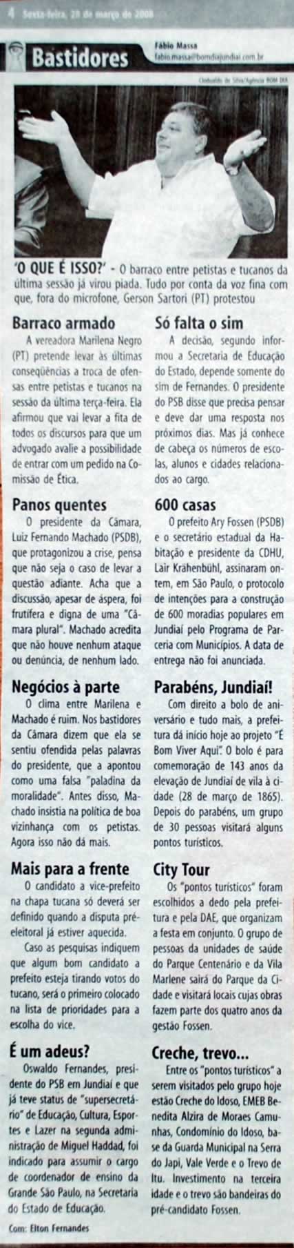 Jornal de Jundiaí - 28/03/2008