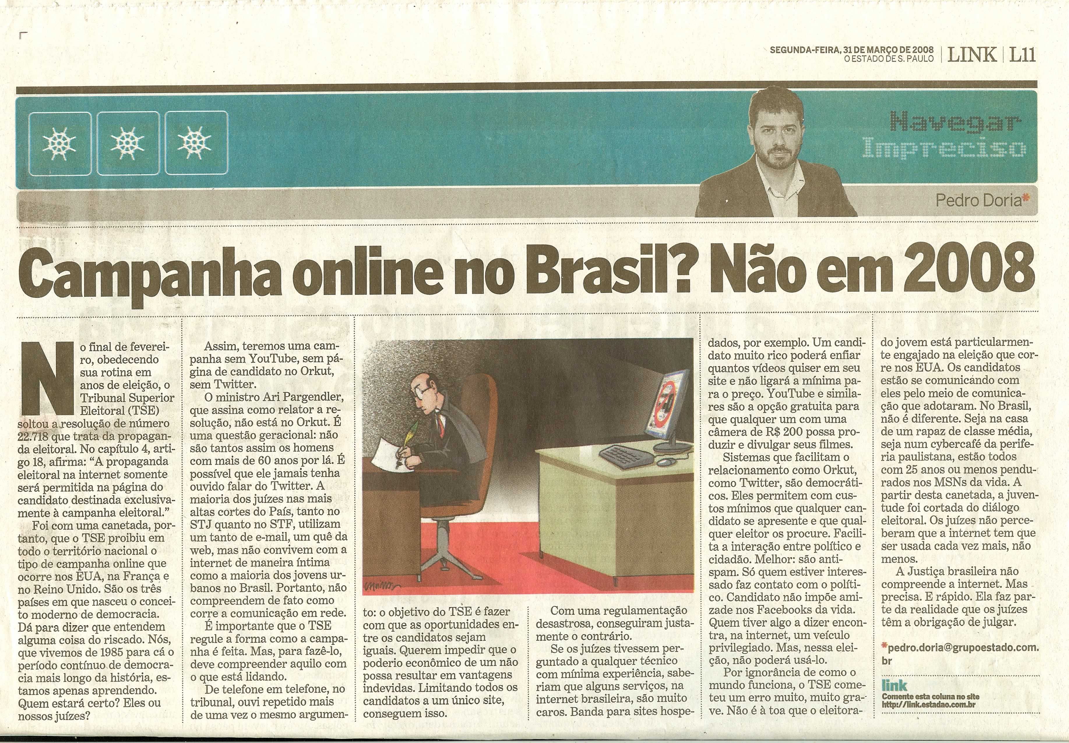 O Estado de S. Paulo - 31/03/2008