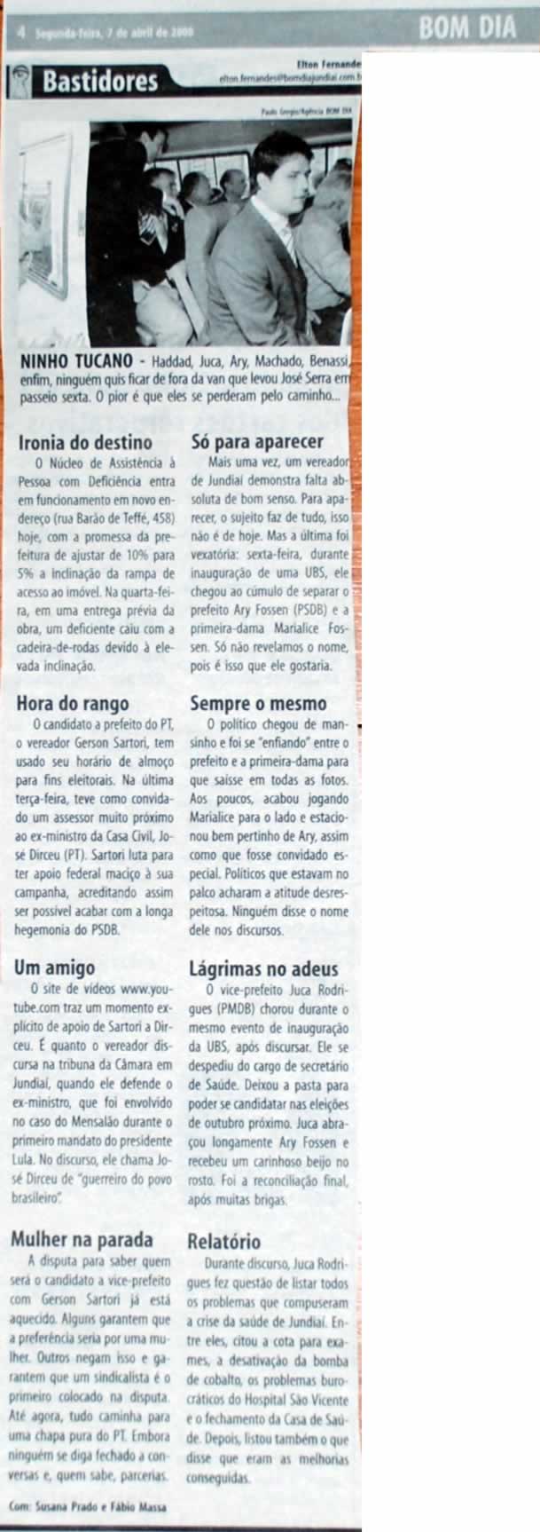Bom Dia Jundiaí - 07/04/2008