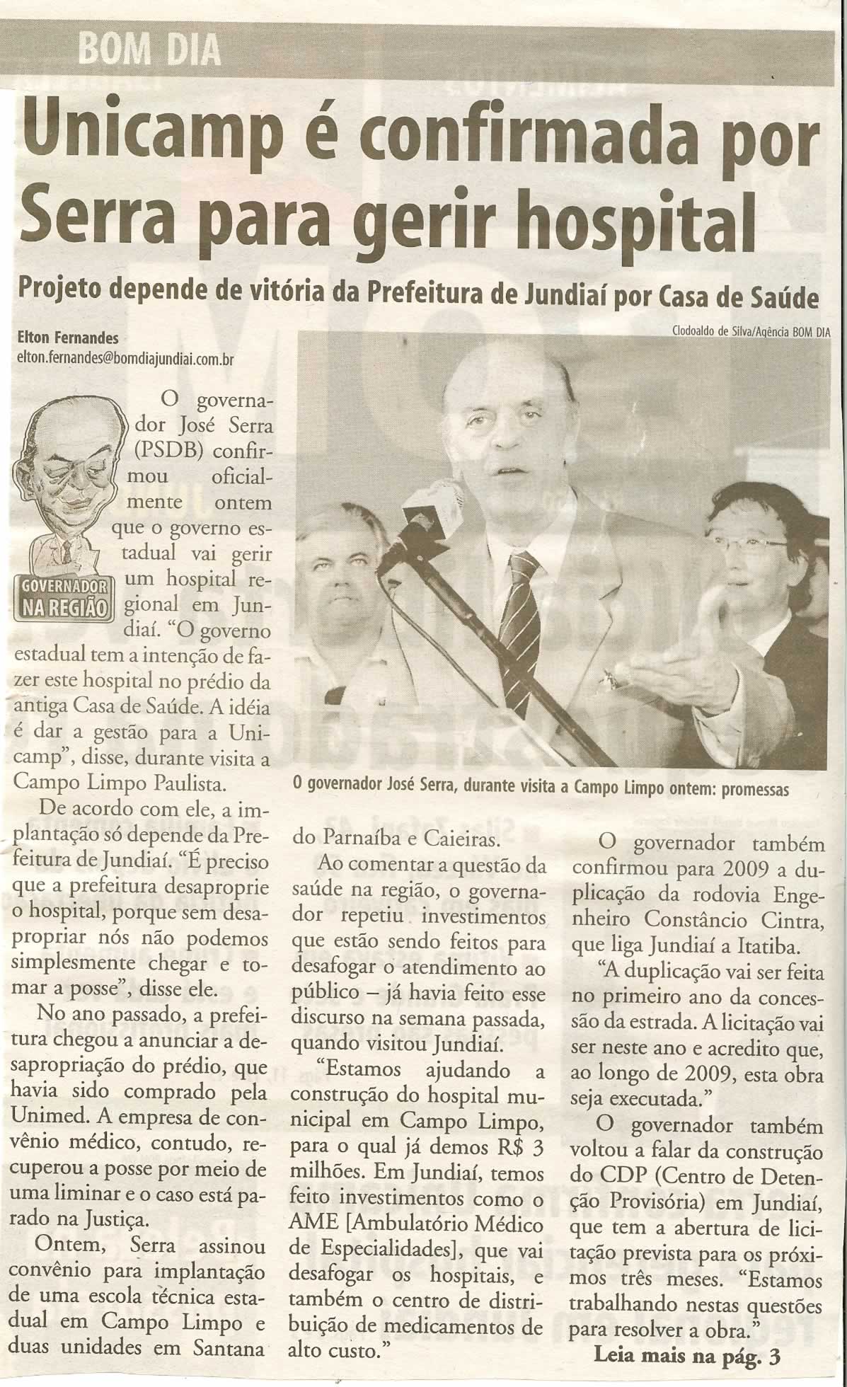 Bom Dia Jundiaí - 11/04/2008