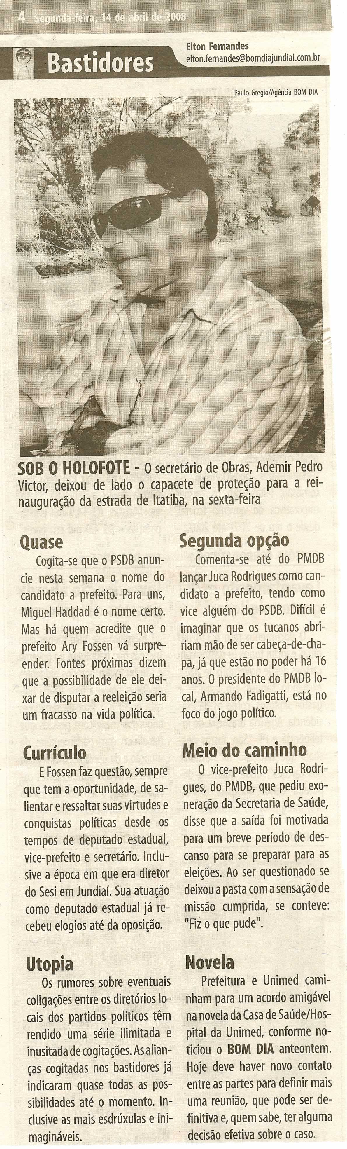 Bom Dia Jundiaí - 14/04/2008