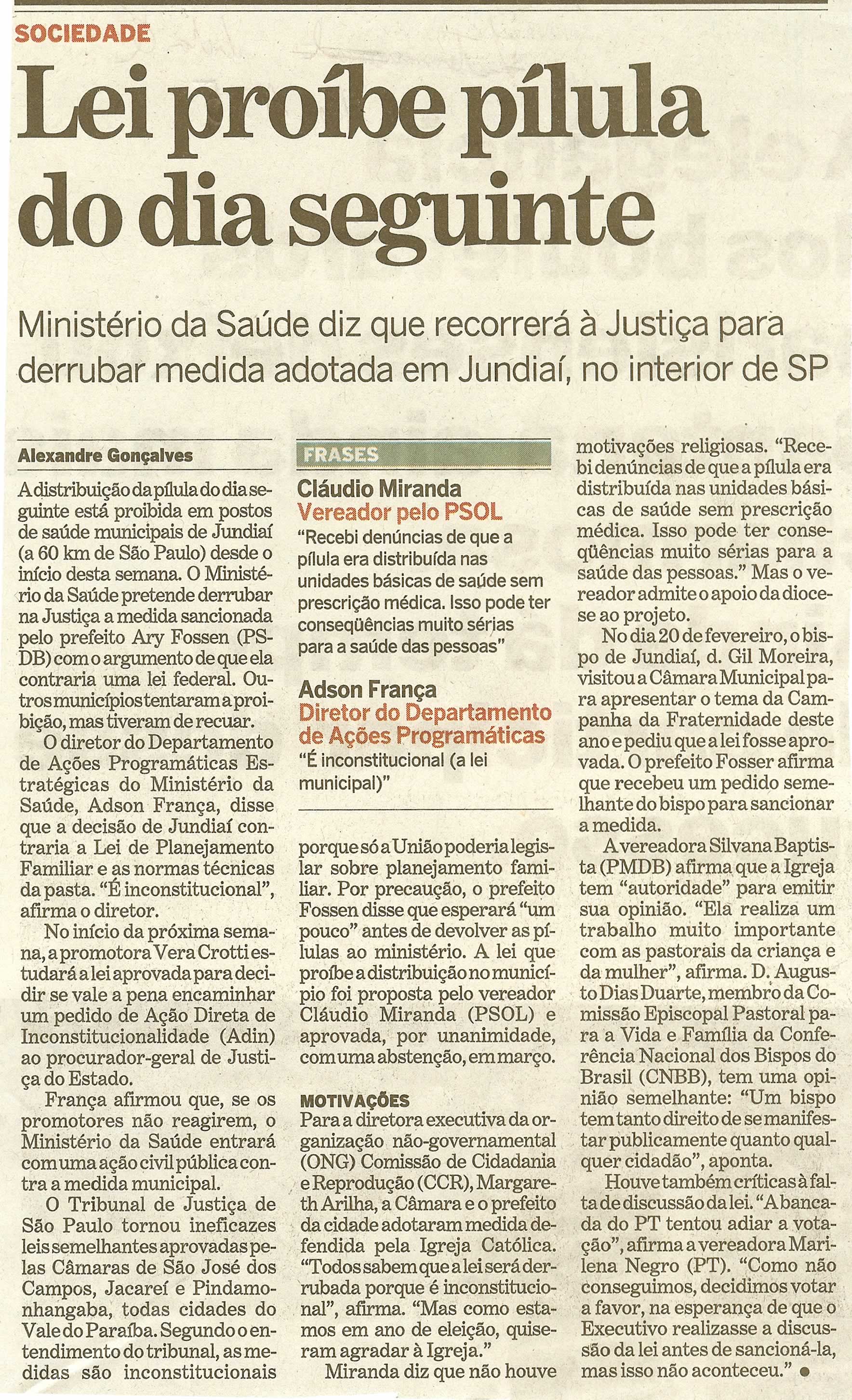 O Estado de S. Paulo - 14/04/2008