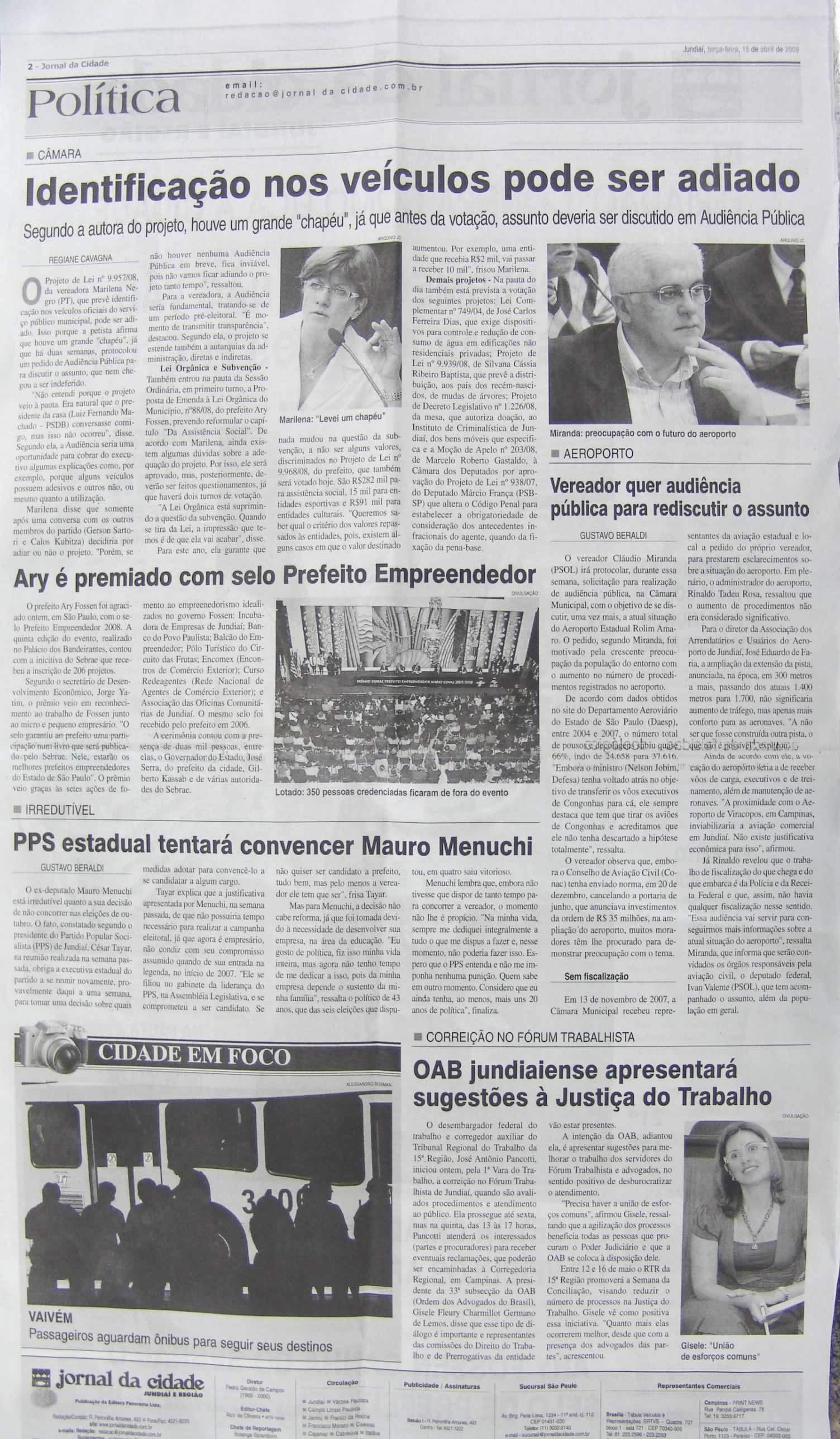 Jornal da Cidade - 15/04/2008