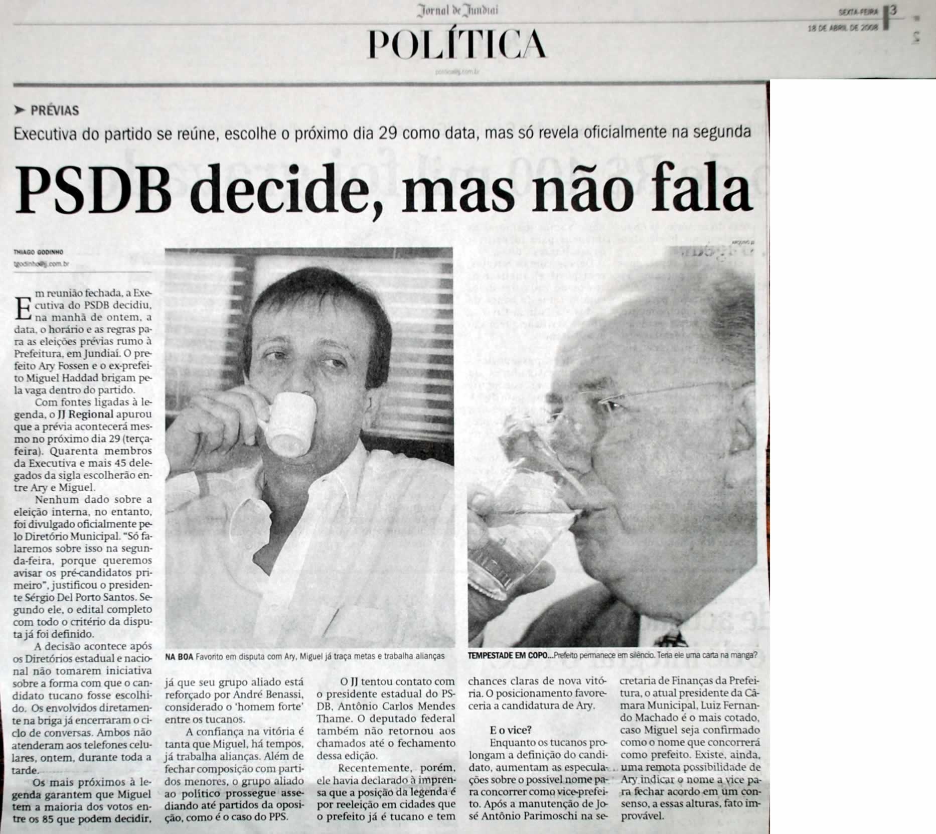 Jornal de Jundiaí - 18/04/2008