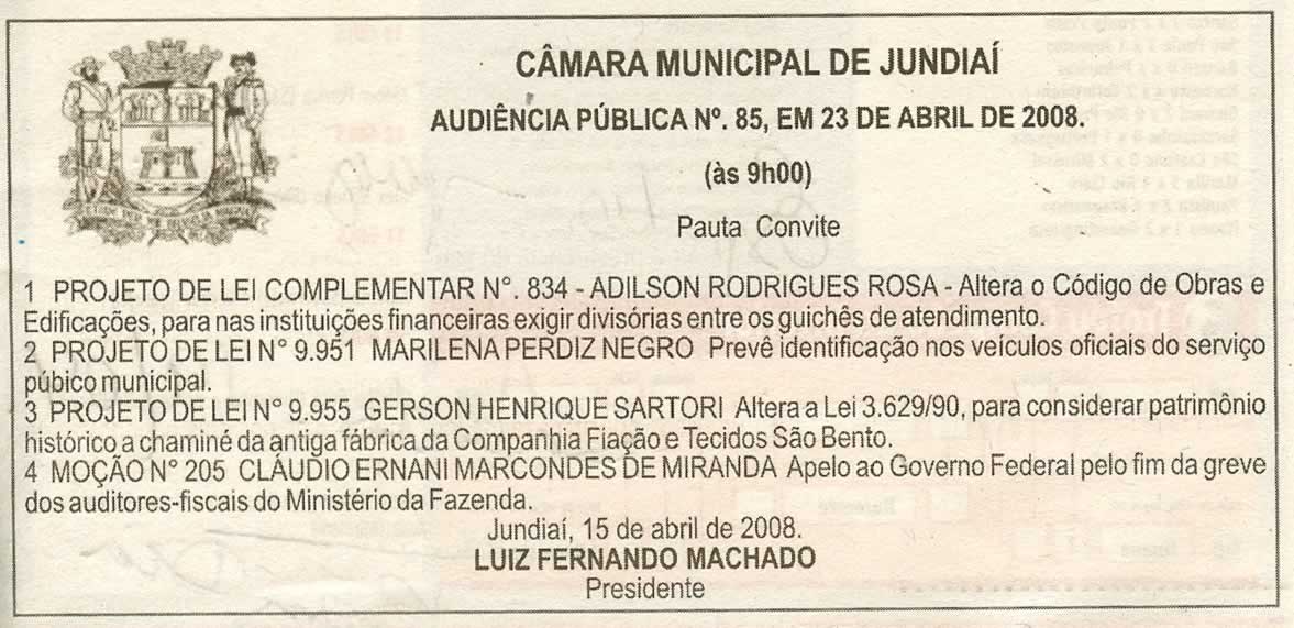 Bom Dia Jundiaí - 19/04/2008