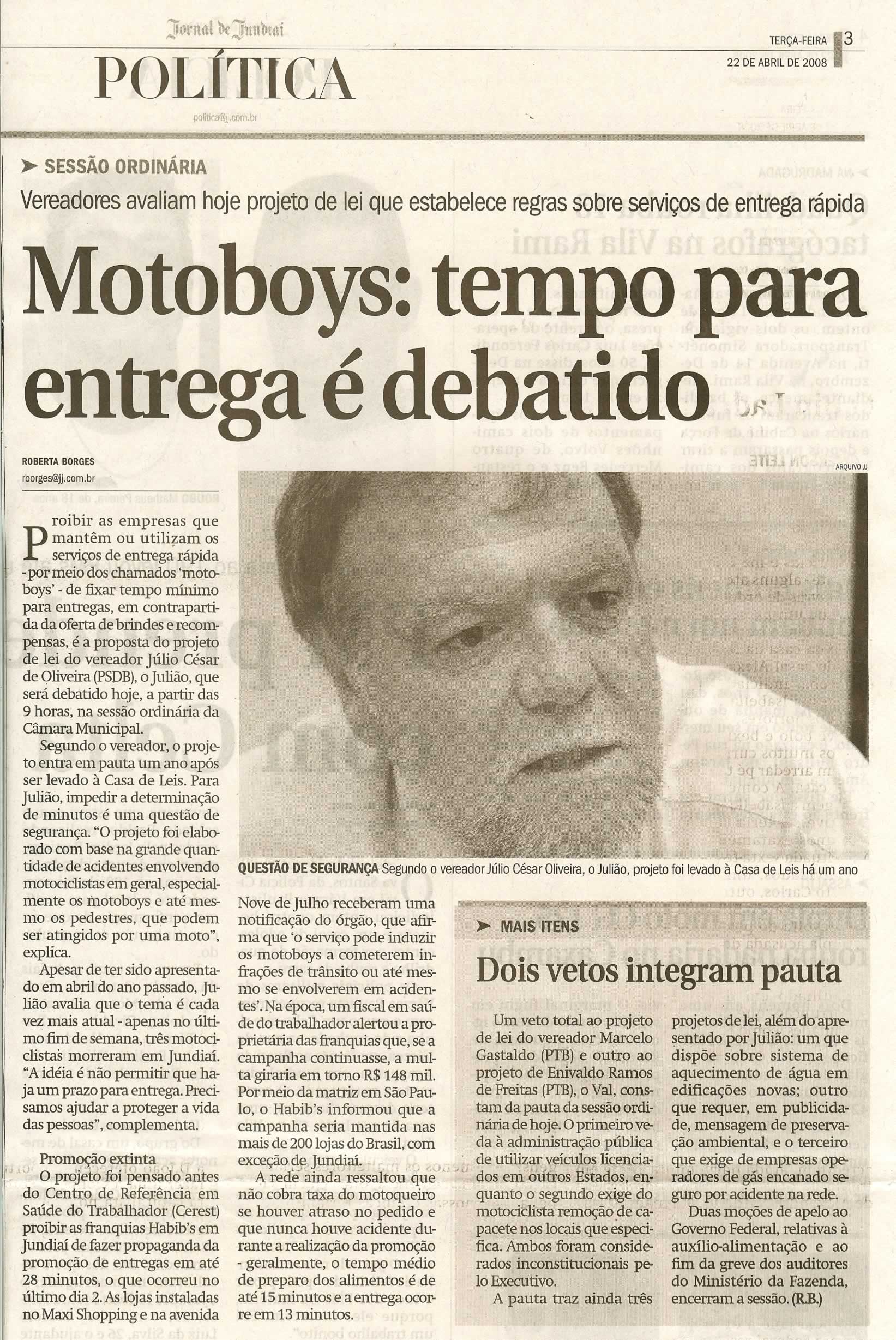 Jornal de Jundiaí - 22/04/2008