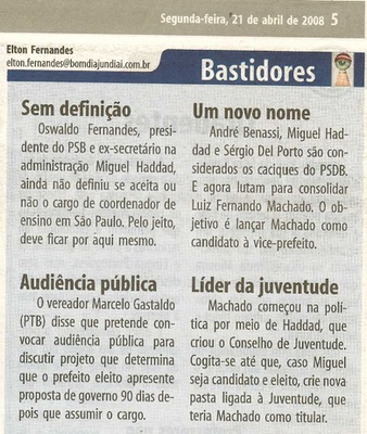 Bom Dia Jundiaí - 21/04/2008