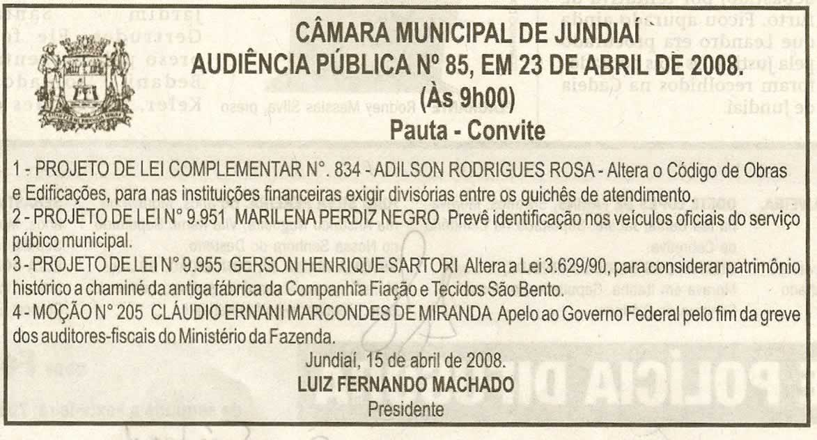 Jornal de Jundiaí - 19/04/2008
