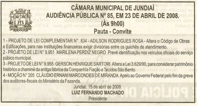 Jornal de Jundiaí - 19/04/2008