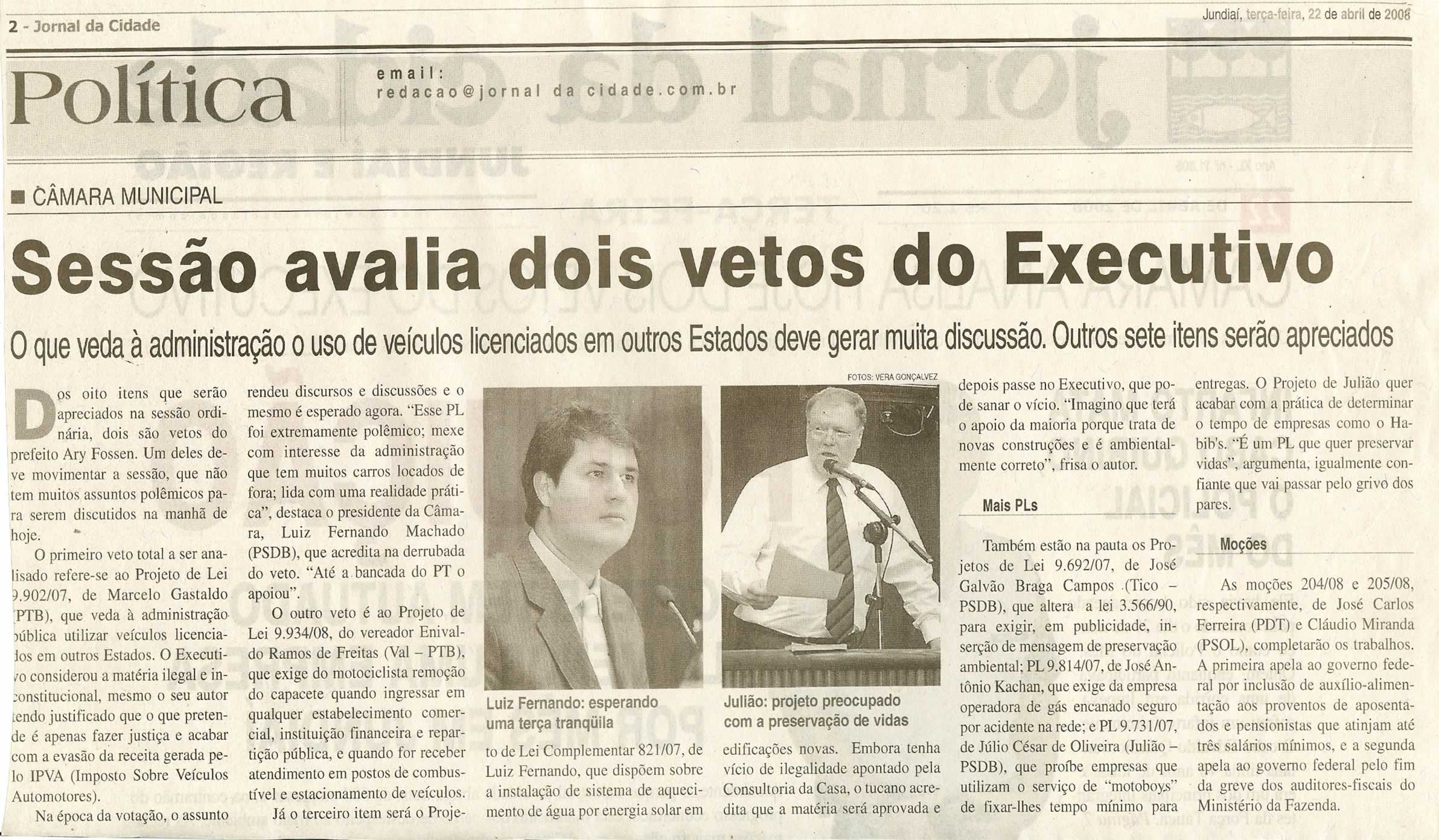 Jornal da Cidade - 22/04/2008