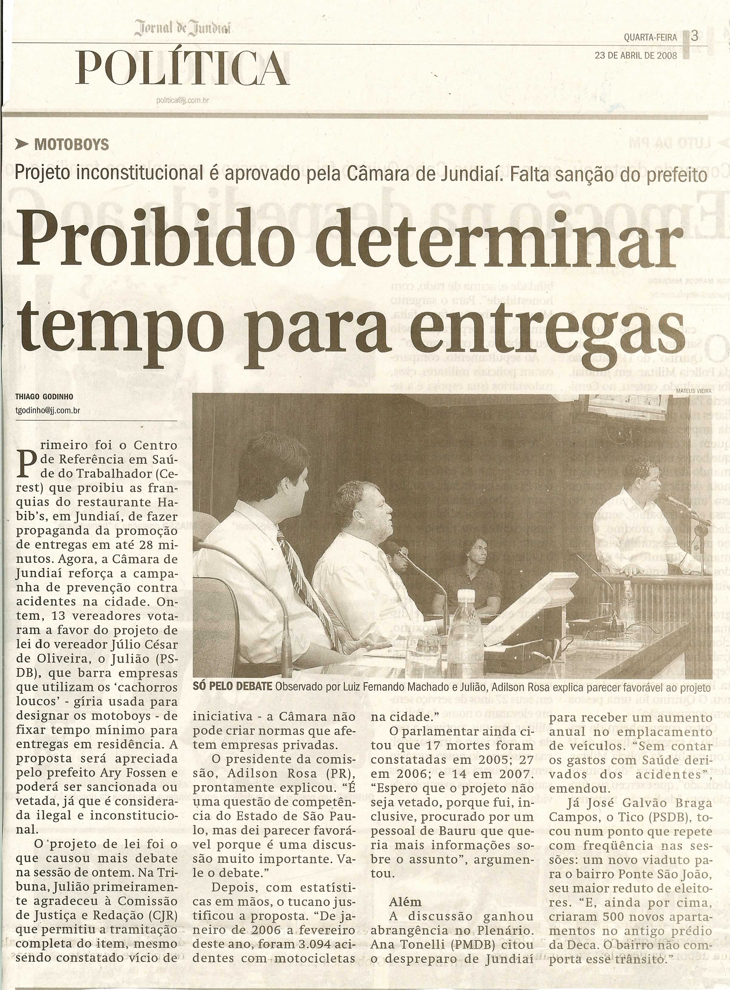 Jornal de Jundiaí - 23/04/2008