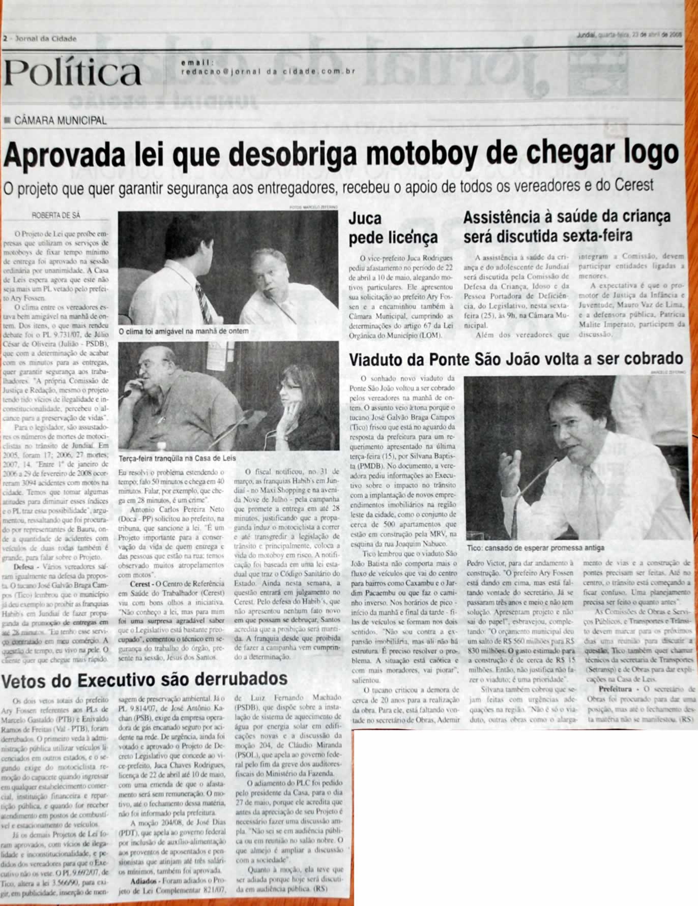 Jornal da Cidade - 23/04/2008