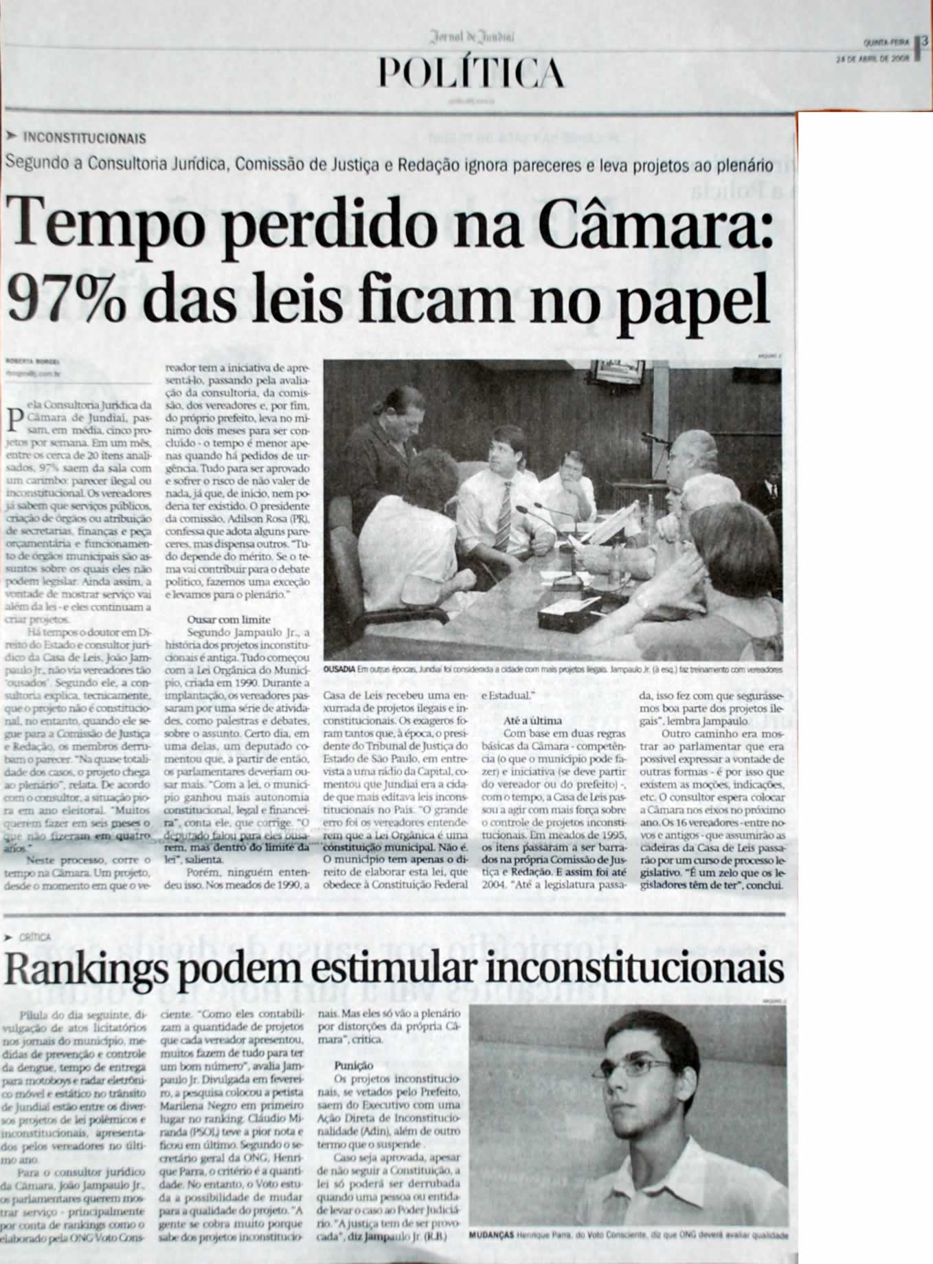 Jornal de Jundiaí - 24/04/2008