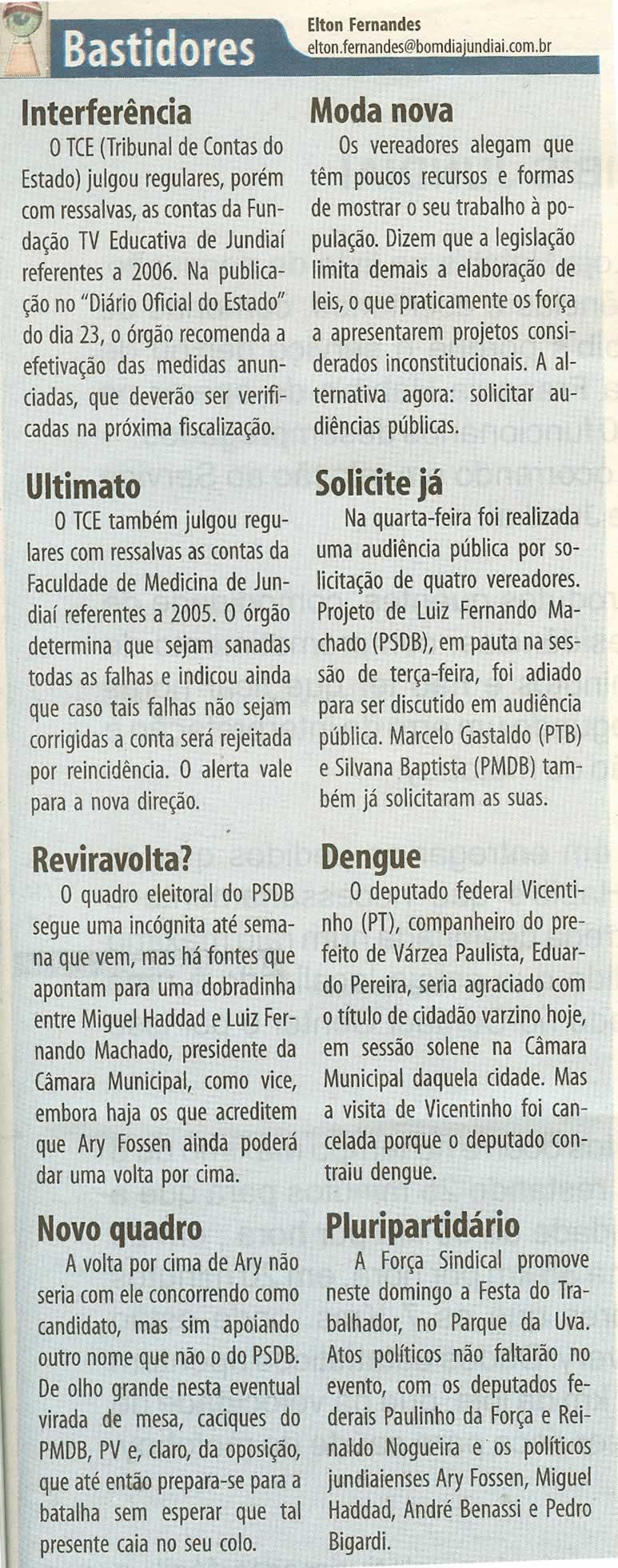 Bom Dia Jundiaí - 25/04/2008