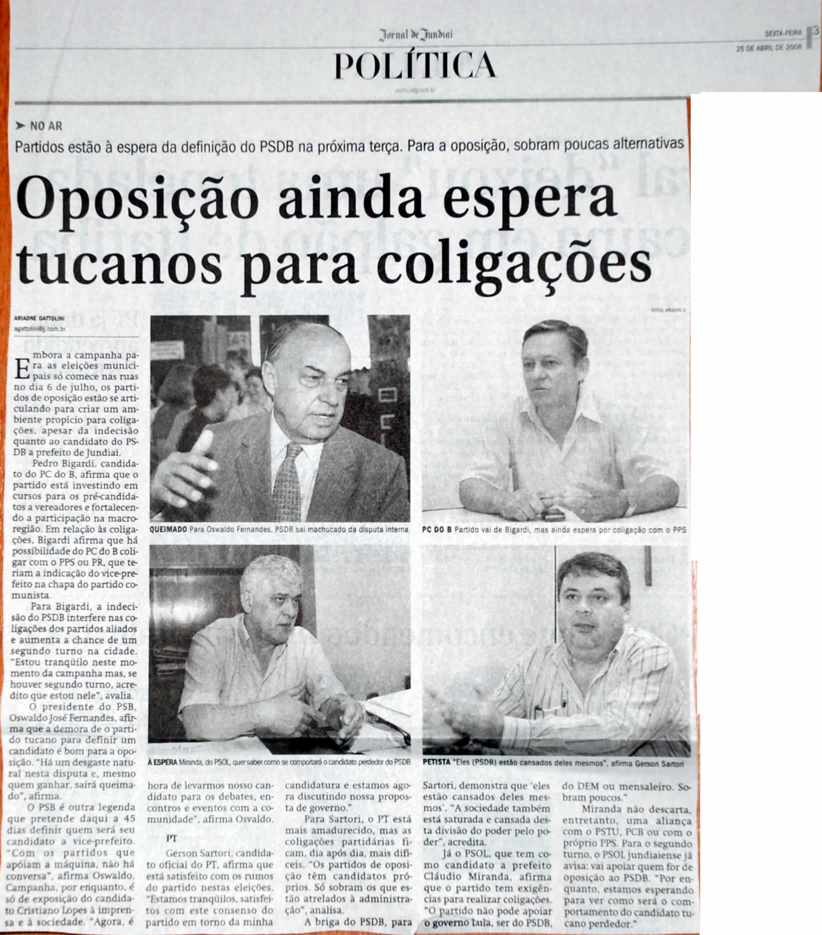 Jornal de Jundiaí - 25/04/2008