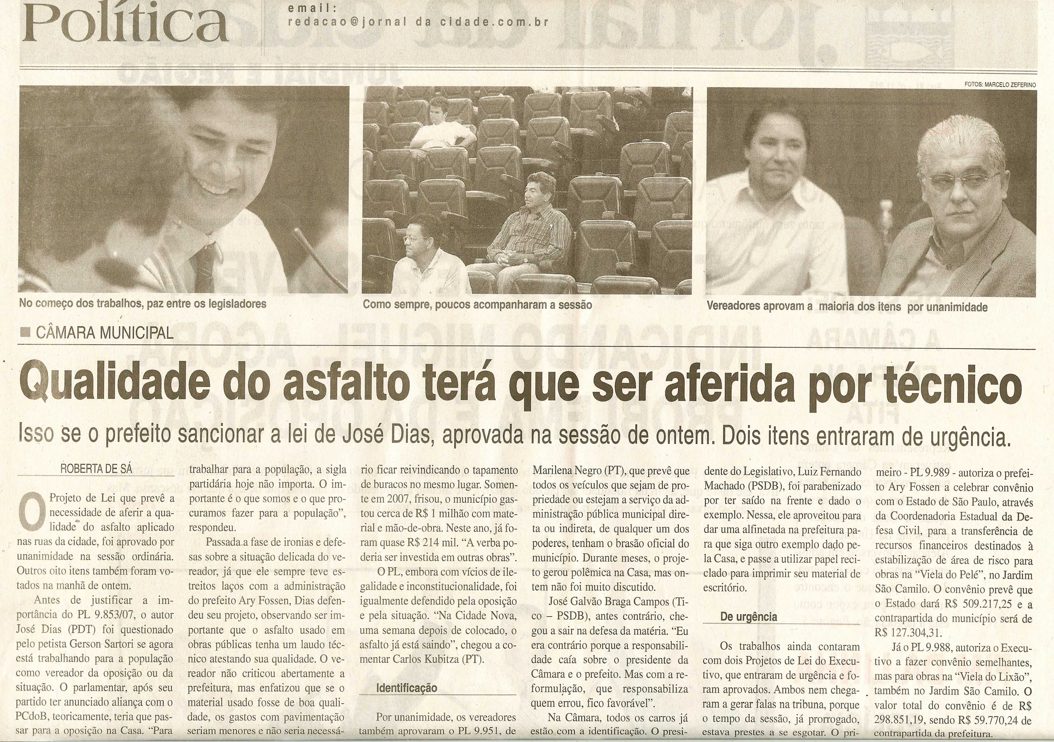 Jornal da Cidade - 30/04/2008