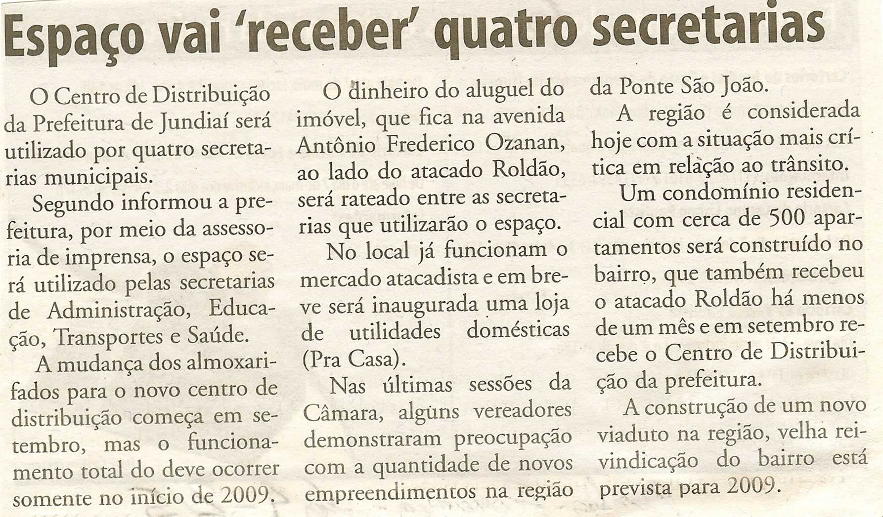 Bom Dia Jundiaí - 02/05/2008