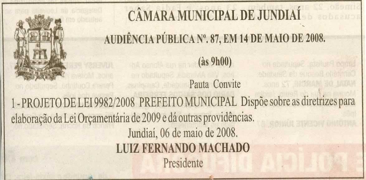 Jornal de Jundiaí - 10/05/2008