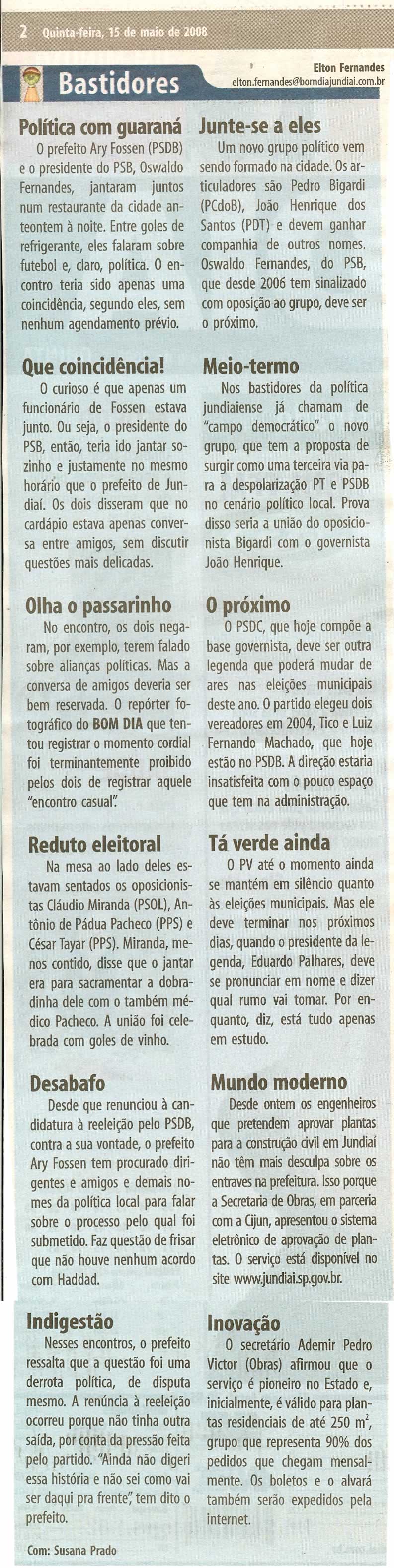 Bom Dia Jundiaí - 15/05/2008