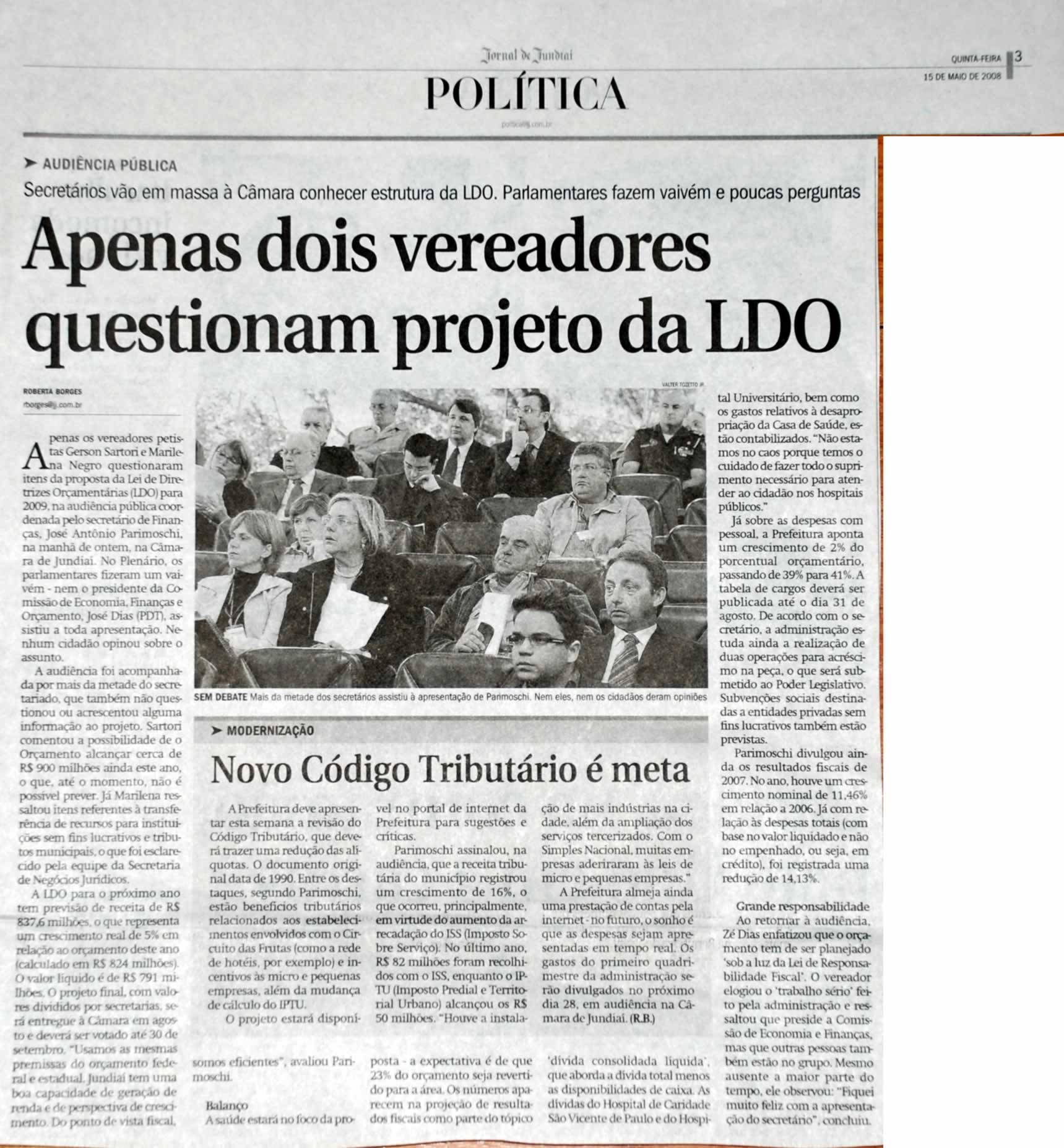 Jornal de Jundiaí - 15/05/2008