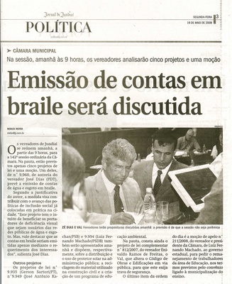 Jornal de Jundiaí - 19/05/2008
