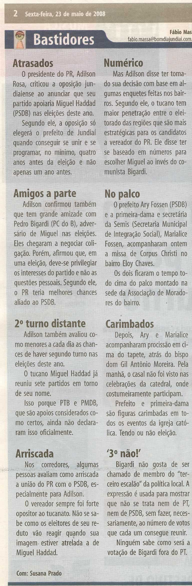 Bom Dia Jundiaí - 23/05/2008