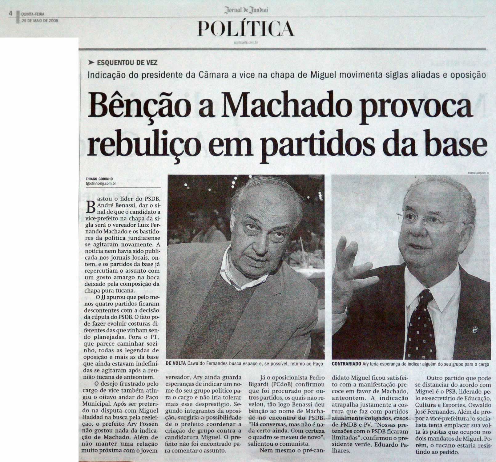 Jornal de Jundiaí - 29/05/2008