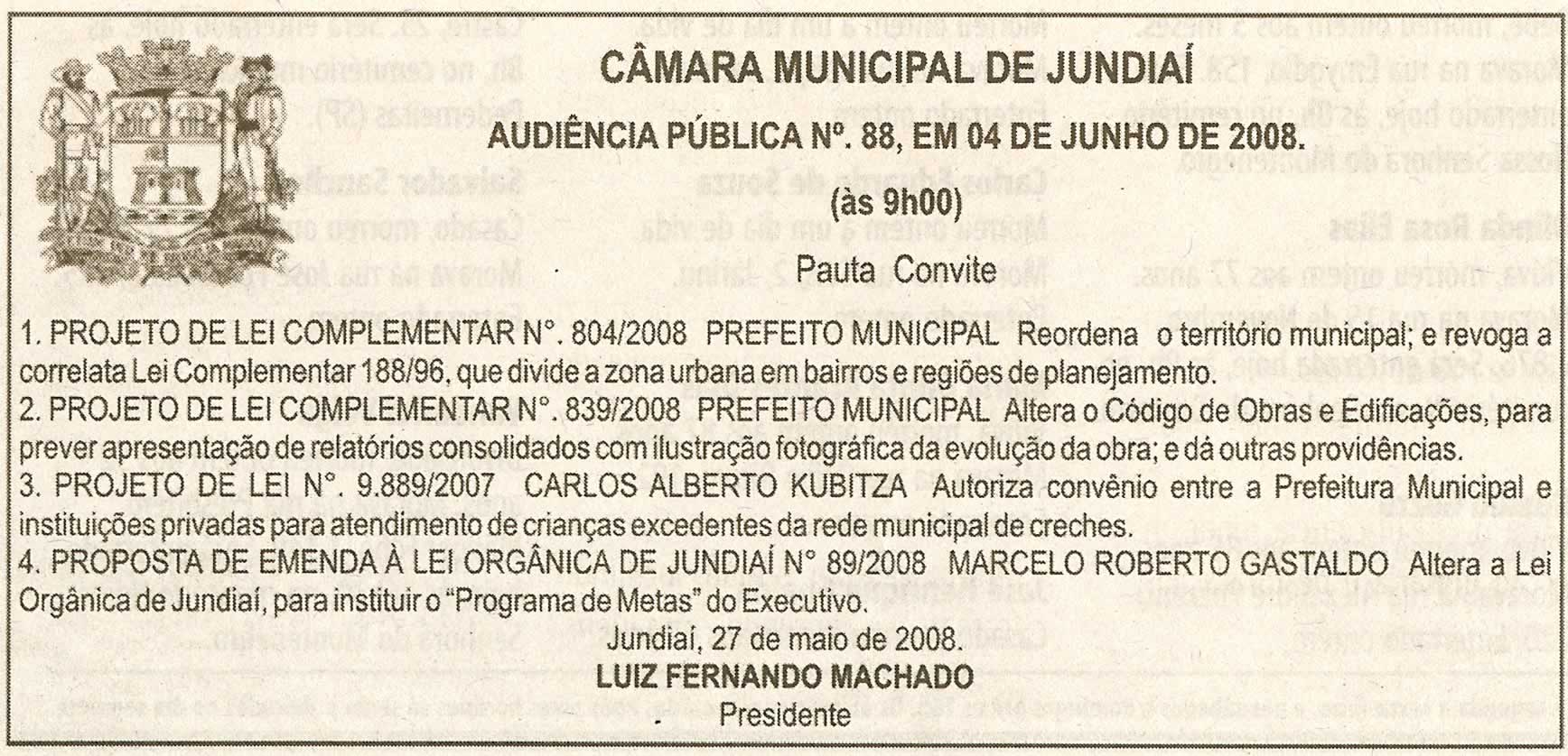 Bom Dia Jundiaí - 31/05/2008