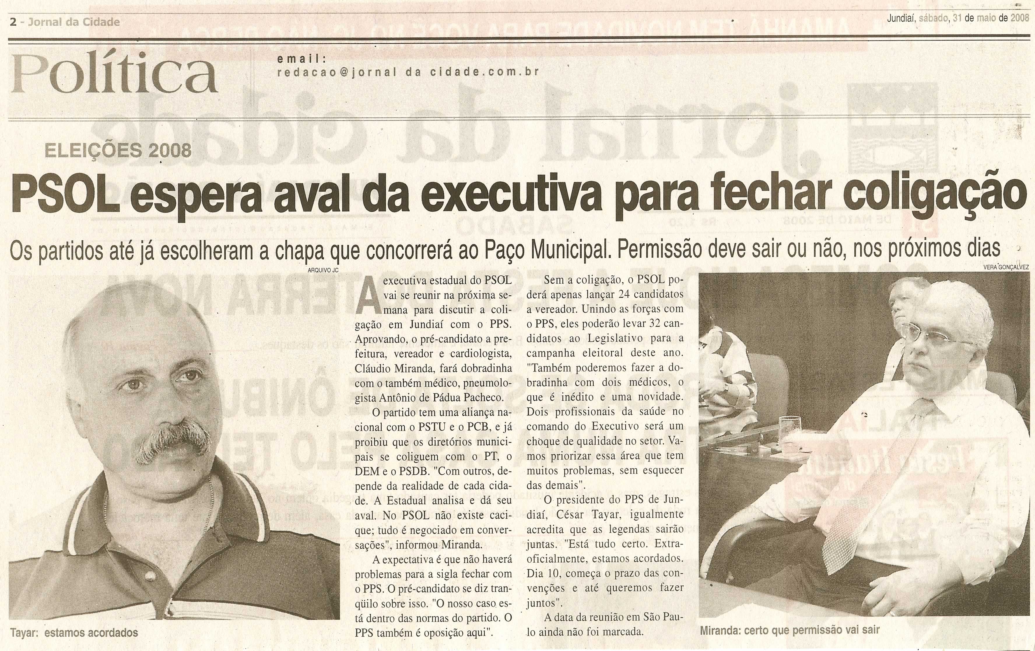 Jornal da Cidade - 31/05/2008