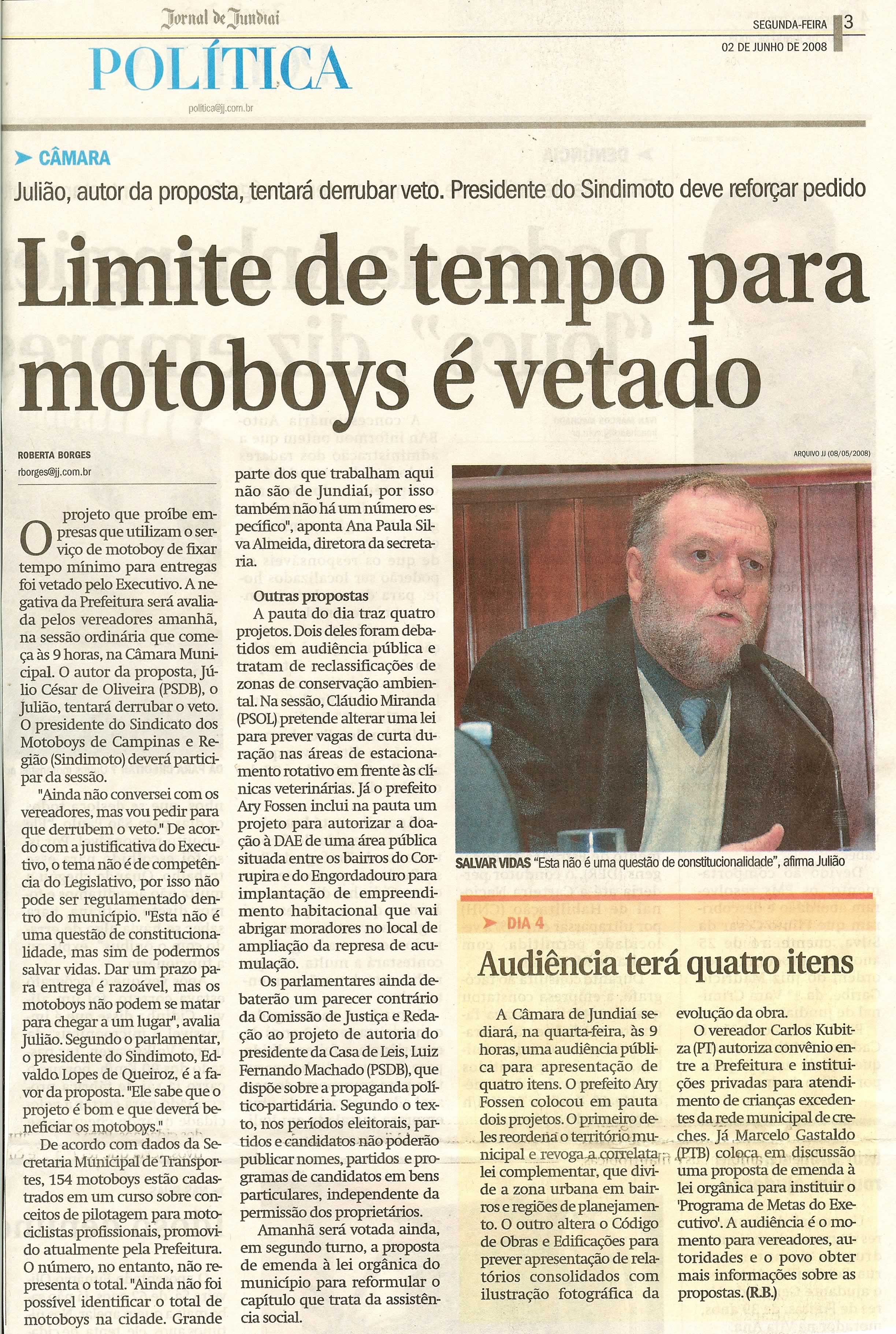 Jornal de Jundiaí - 02/06/2008