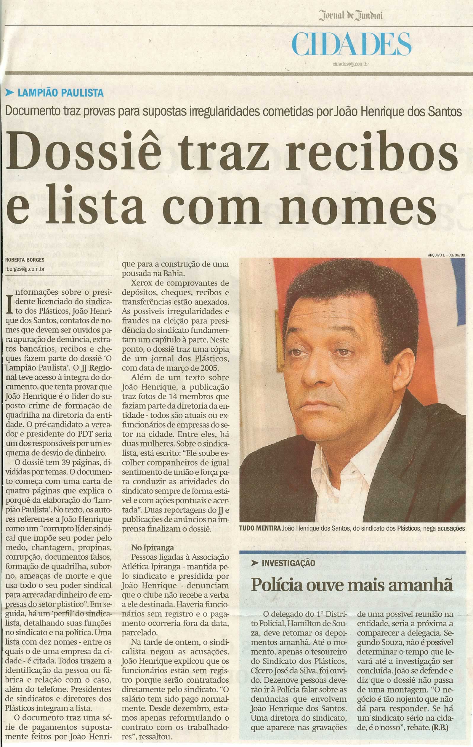 Jornal de Jundiaí - 11/06/2008