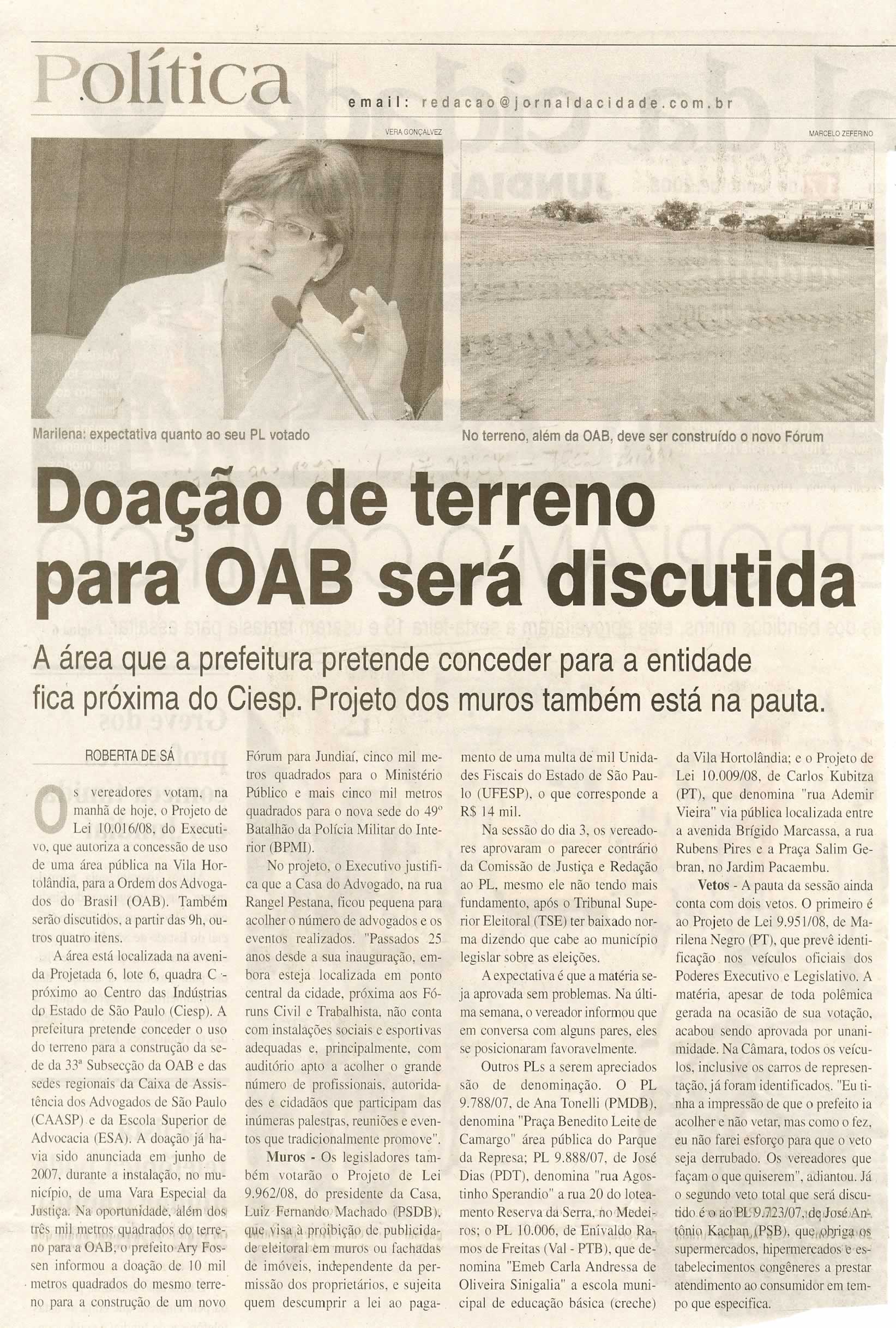 Jornal da Cidade - 17/06/2008