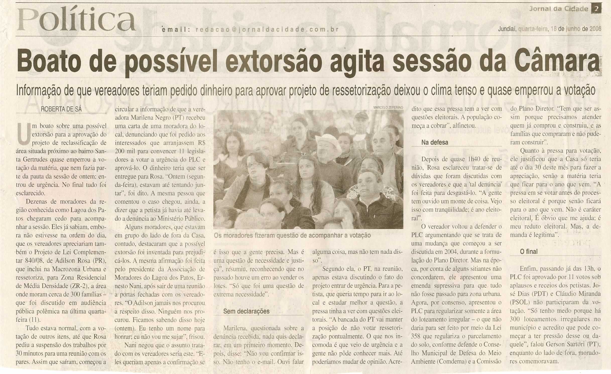 Jornal da Cidade - 18/06/2008