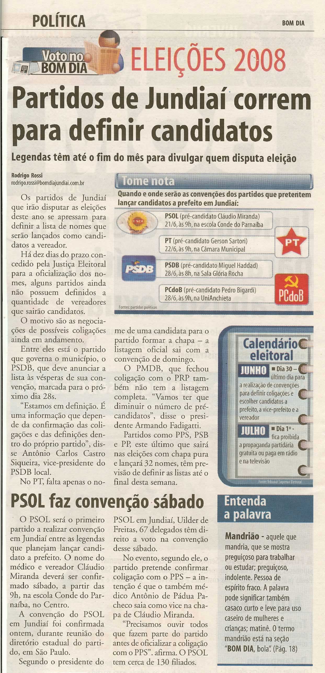 Bom Dia Jundiaí - 20/06/2008