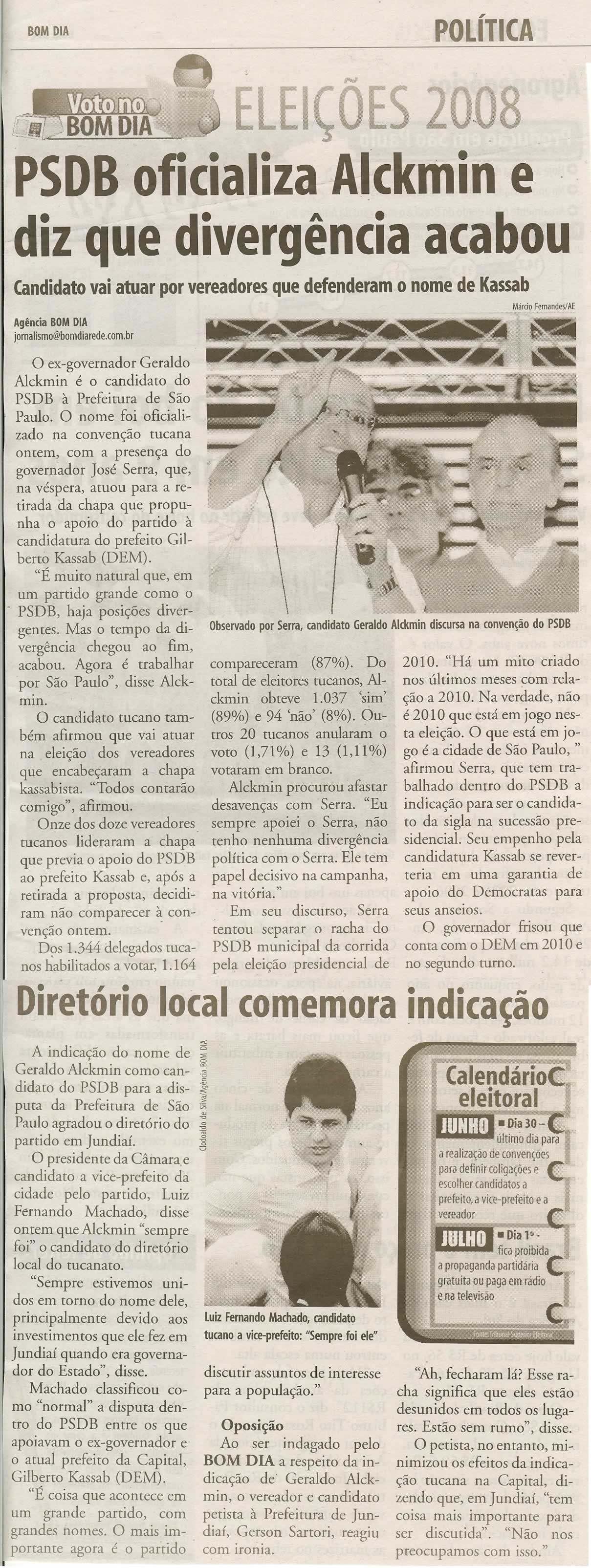 Bom Dia Jundiaí - 23/06/2008